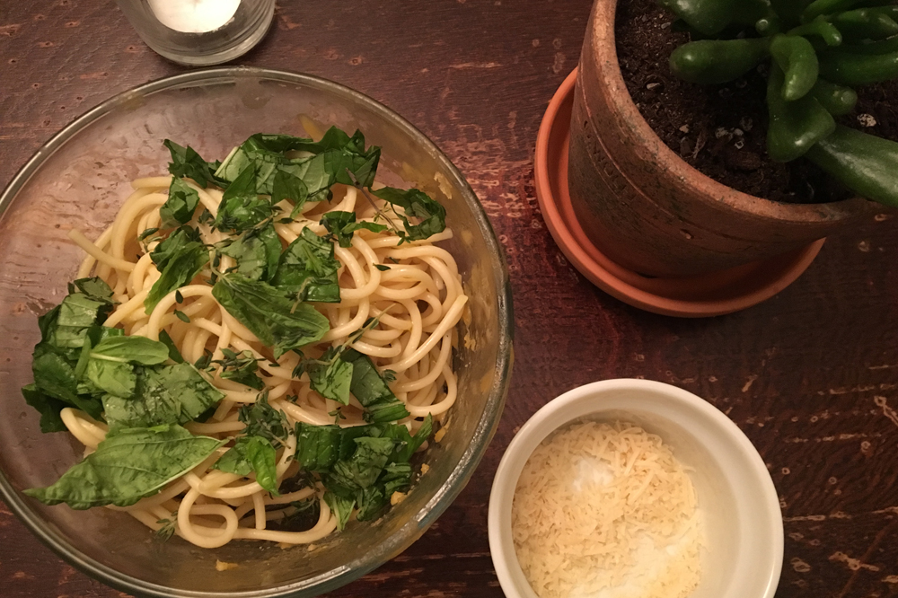 What I learned from a month reducing food waste pasta with herbs